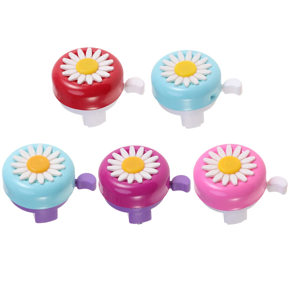 

5 Pcs Bell for Kids Flowers Decorate Toddler Bike Part Durable Plastic Safe Easy Install Clear Horn Accessory