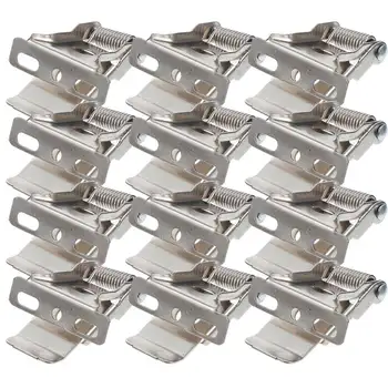 4 ks železných zapuštěných světelných klipů, stříbrných pružinových stropních svítidel, svorka na lampu se stojanem, tříotvorových pružinových klipů pro montáž světla 10 nejlepší prodej pružinové klipy pro stropní světla - №5