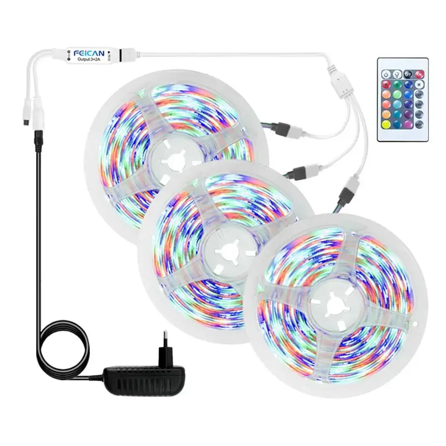 

LED Tape 15M SMD2835 Strip Light Kit Waterproof RGB Power Supply Remote Control Ambilight Backlight LED Strip Light