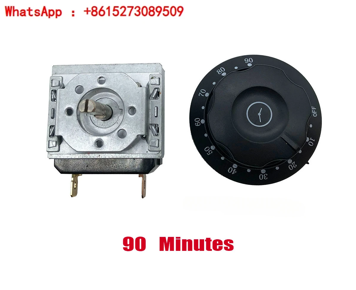 3Pcs Oven Disinfection Cabinet Spare Parts D-Type Shaft 90 Minute Timer Switch With Plastic Knob