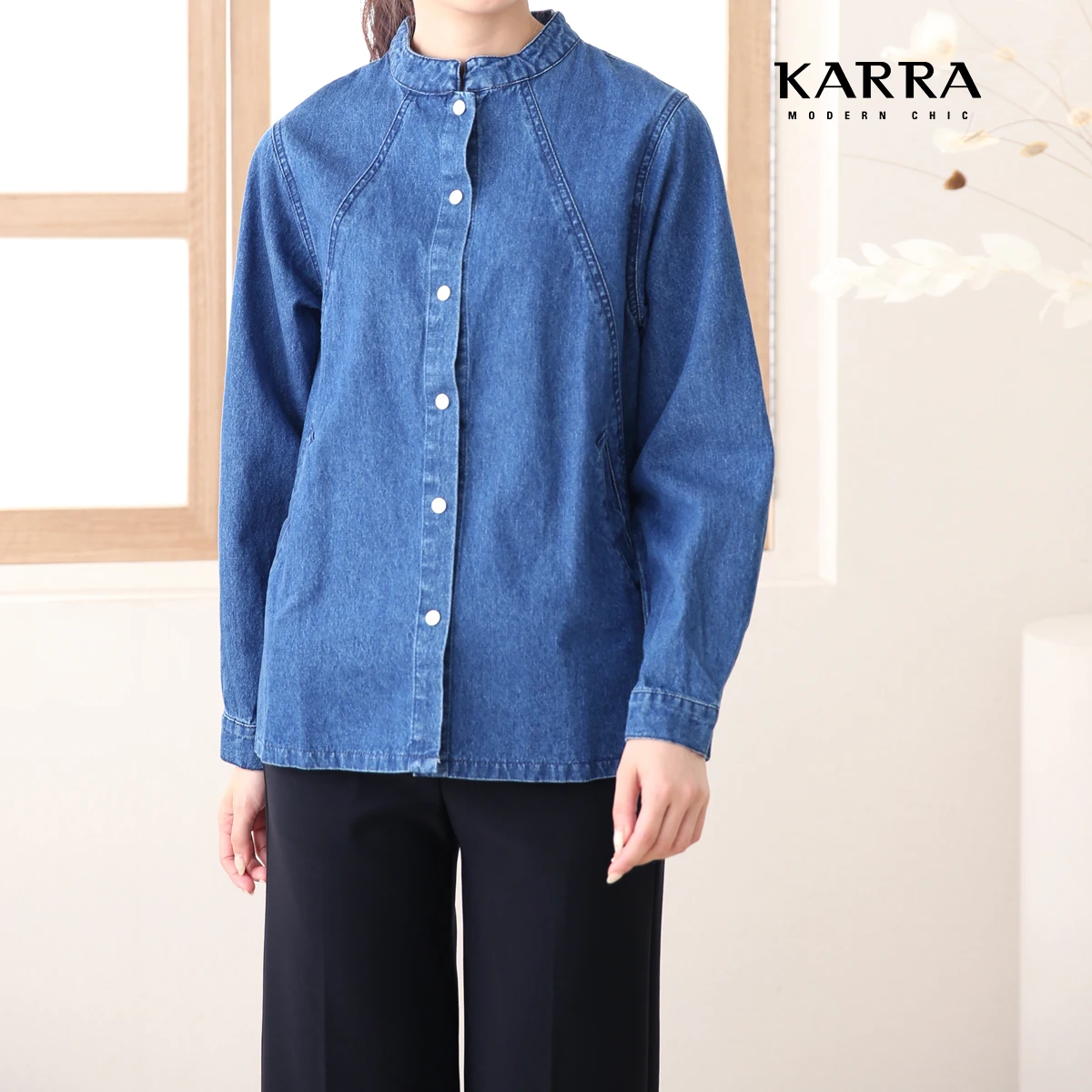 KARRA Henry Neck Denim Jacket_KB2FJK015C