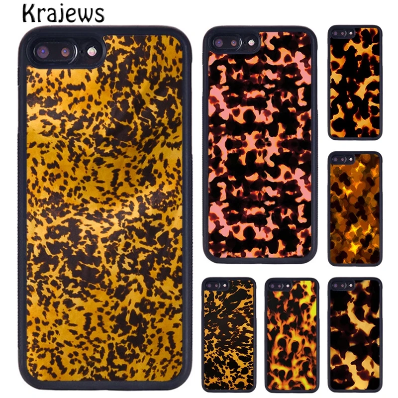 Krajews Tortoise Shell Pattern Marble Phone Case For iPhone 16 14 plus X XR XS 11 12 13 pro max