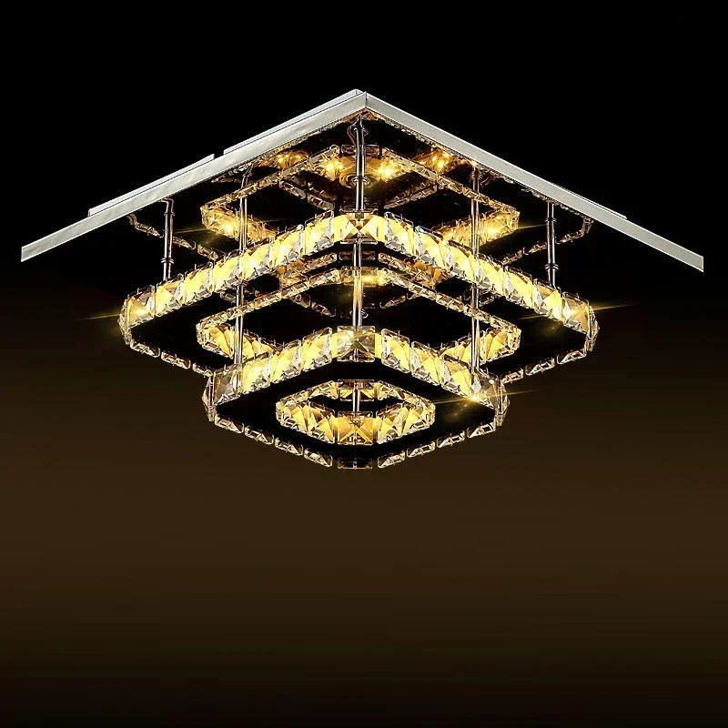 Crystal Led Modern Ceiling Lights Bedroom Lving Room Plafond Lamp Lampen Kristal Design Light Fixtures Lustre Luminarias