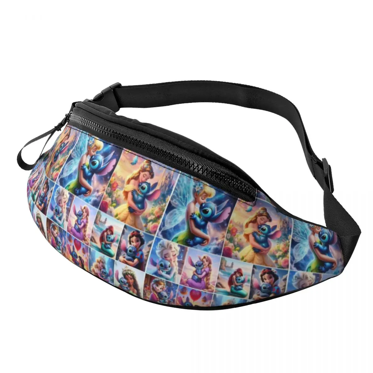 

Custom Cool Tinker Bell Stitch Wallpaper Fanny Pack for Traveling Women Men Crossbody Waist Bag Phone Money Pouch