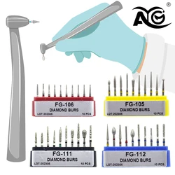 AG Dental Diamond Bur FG Drills for High Speed Handpiece Polishing Whitening Tools Dental Burs for Teeth Whitening 1.6mm