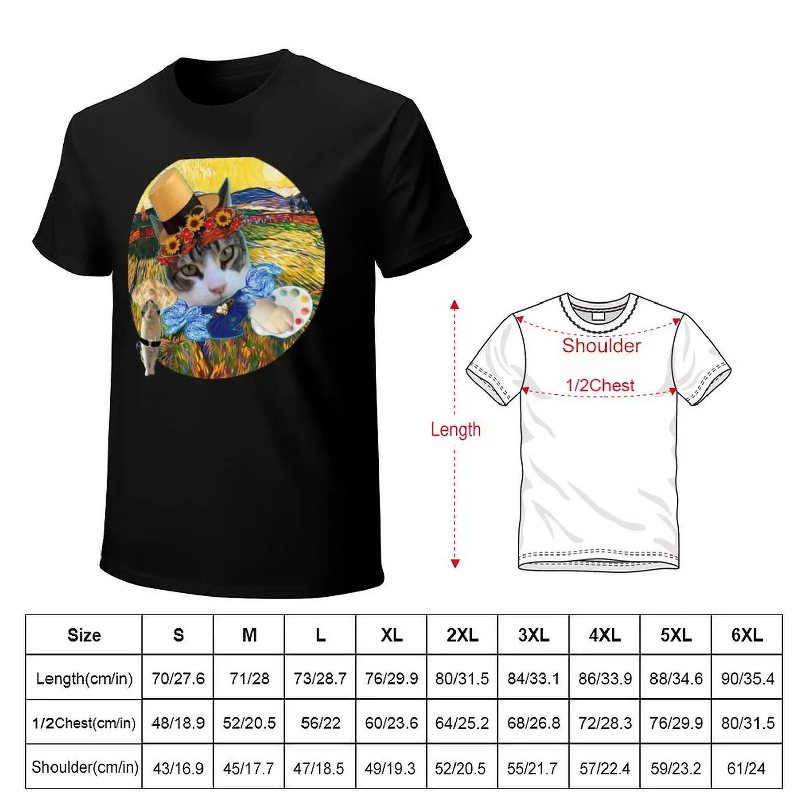 Artists in the field T-Shirt Trendy Print Short Sleeve T-Shirt