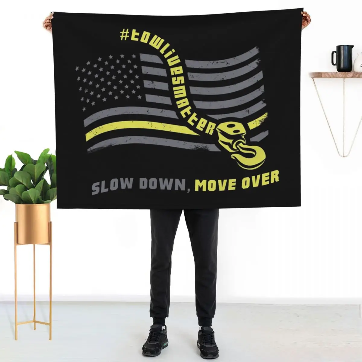 Slow Down Move Over - Tow Truck Operator Gift Throw Blanket For Baby Summer Beddings Plush Single Picnic Blankets