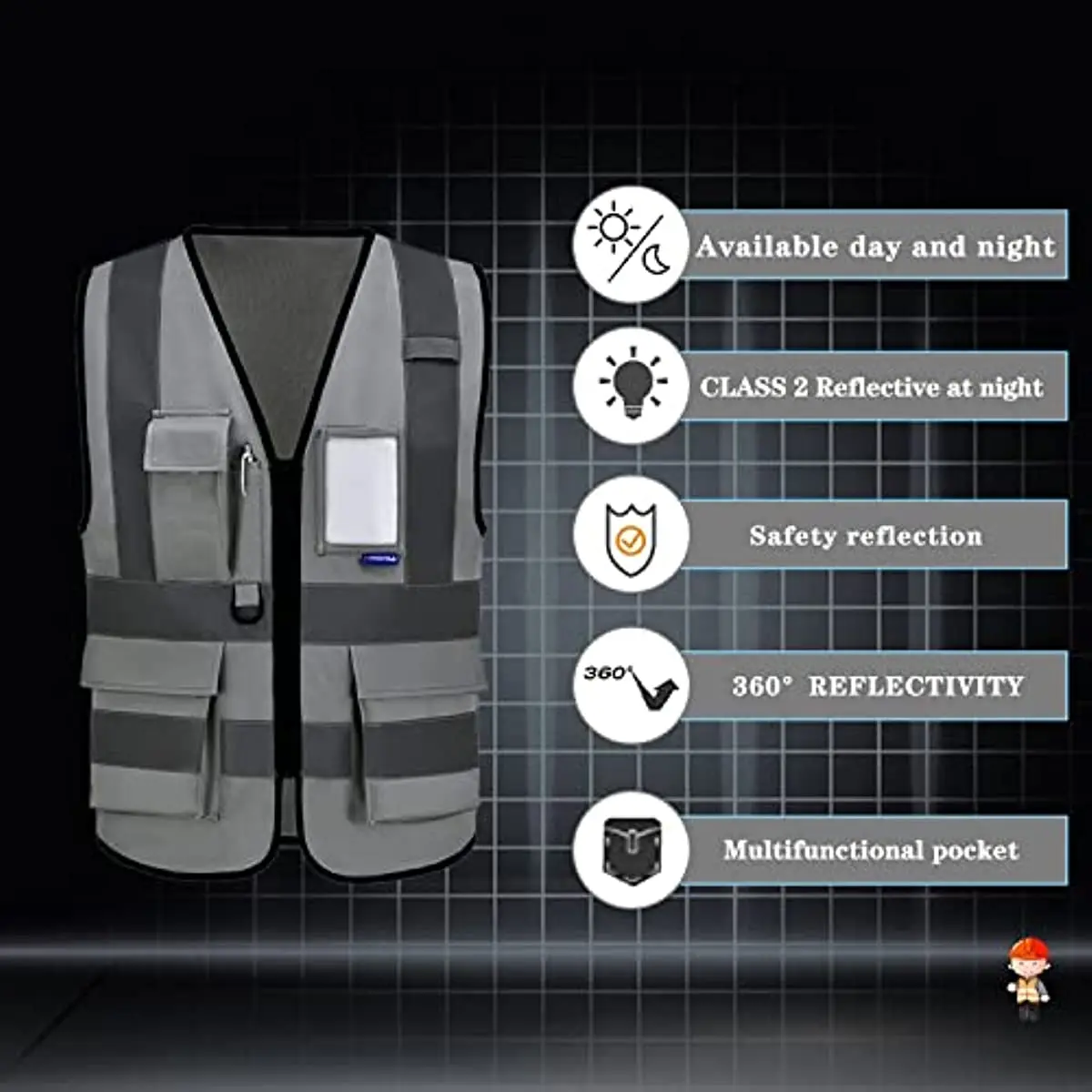 Mesh Breathable Fabric Reflective Safety Vest Work Hi Vi Uniform Signal Security Motorcycle Vest Luminous Tool Rider