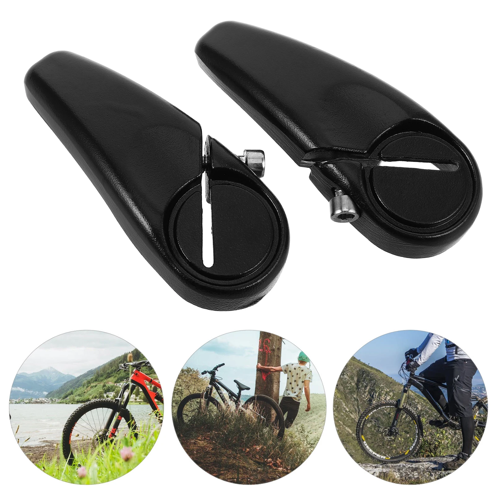 1Pair Ergonomic Noslip Bike Handlebar Ends Aluminum Alloy Extender Bar Ends for Mountain Road Bicycles Mountain Bike Parts