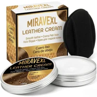 Crema Acondicionadora para Cuero MIRAVEXL 100g con Aplicador de Esponja, Restaurador de Asientos de Auto y Sofás, Bálsamo para el Cuidado del Cuero con Cera de Abeja