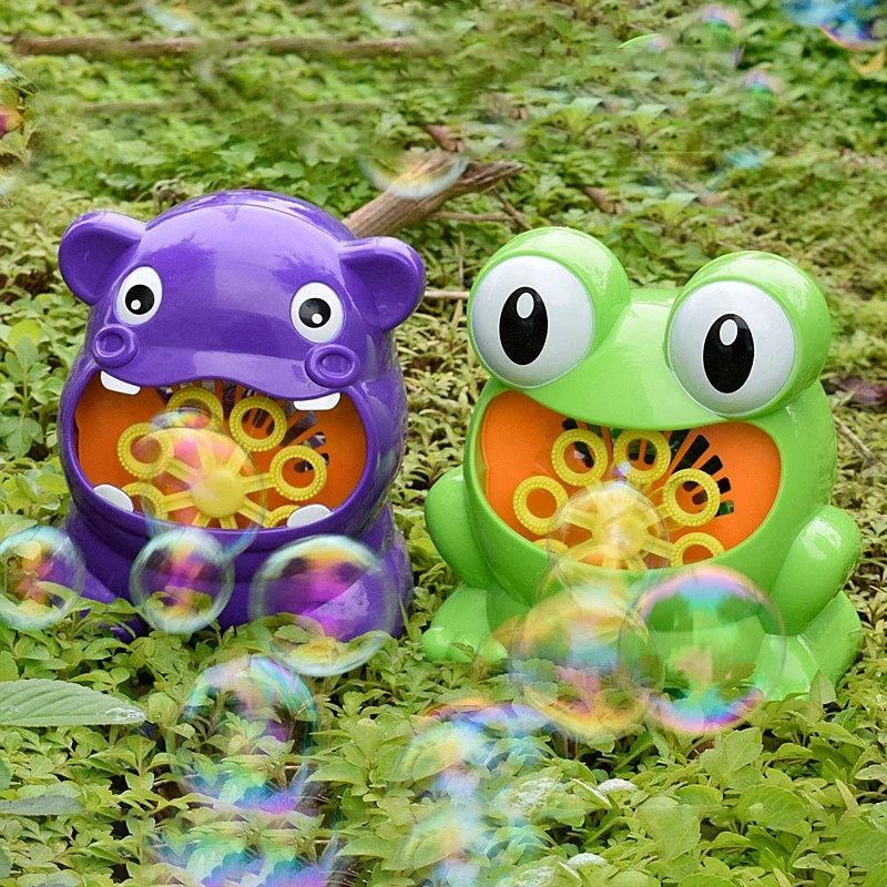 

Fully Automatic Bubble Machine Toy Frog Bubble Gun Maker Kids Electric Blowing No Water Music Outdoor Toys for Kids brinquedos