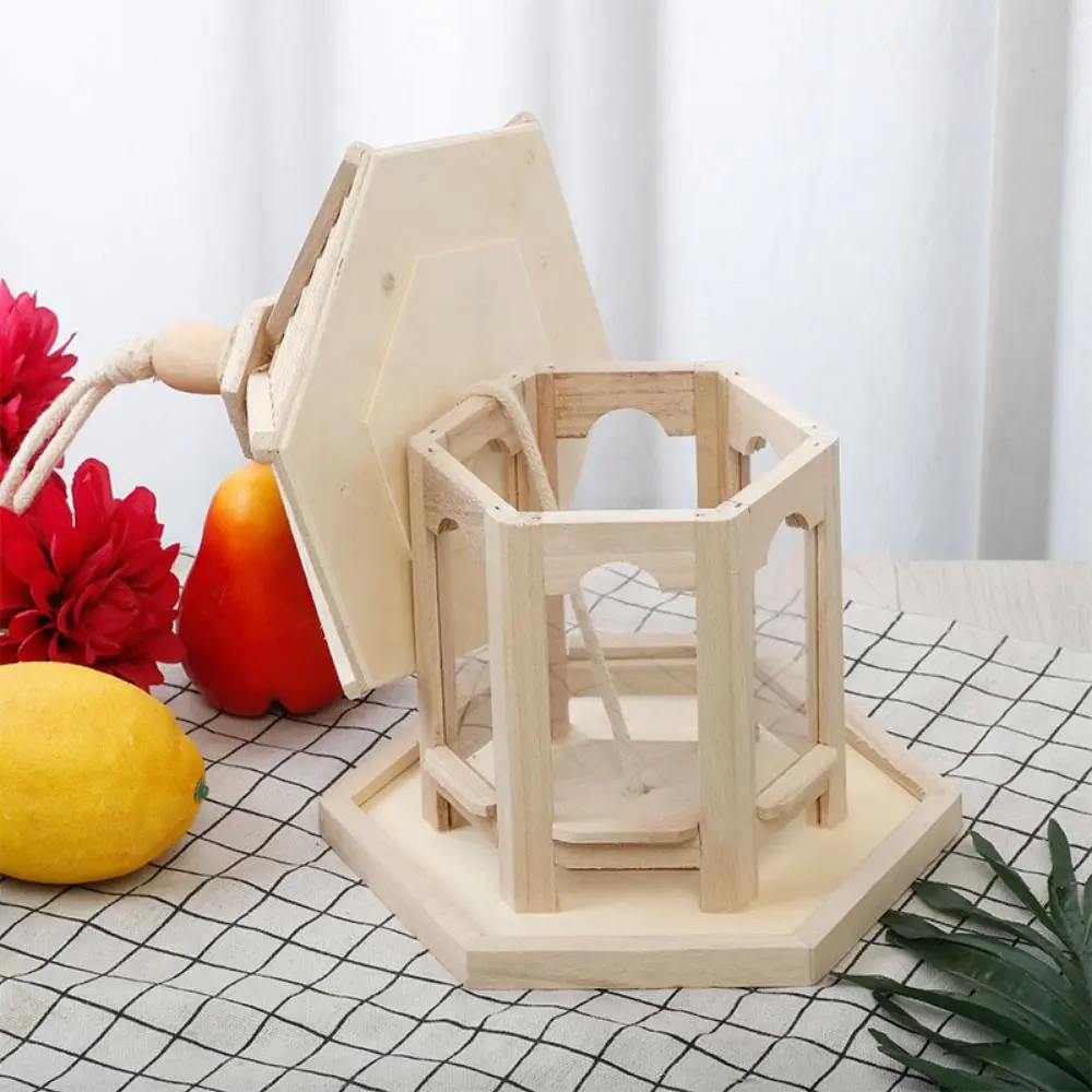

Bird House Ornaments House Shape Bird Feeder House Hanging Wooden Pet Feeder Box Bird Food Dispenser Balcony