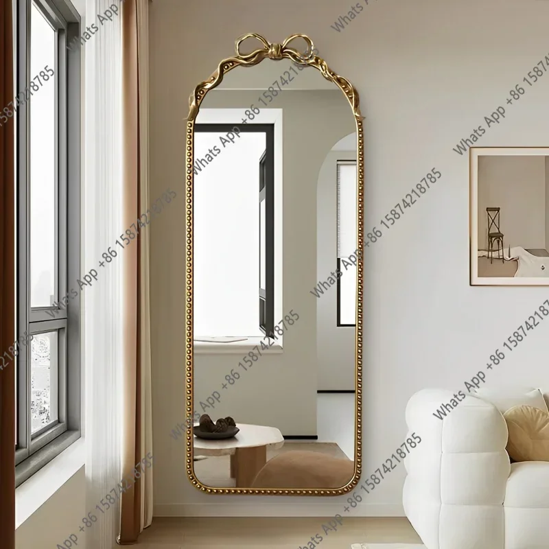 0 Custom. French Entry Full-Length Mirror Bowknot Floor Mirror Bedroom Wall Hangings Cloakroom Design Master Mirror X