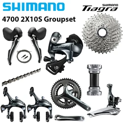 SHIMANO TIAGRA 4700 2x10S Groupset 4700 Shifter Front/Rear Derailleur Brake Crankset HG500-10 Cassette HG54 116L Chain BBRS500