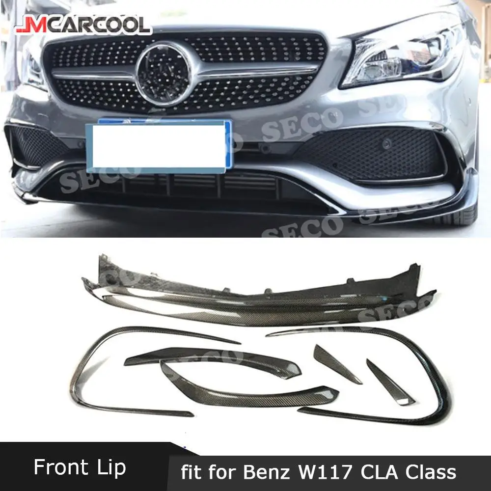 

Car Front Bumper Lip Spoiler Splitters Canards air Vent For Mercedes Benz CLA Class CLA45 AMG 2016-2019 Carbon Fiber/ABS