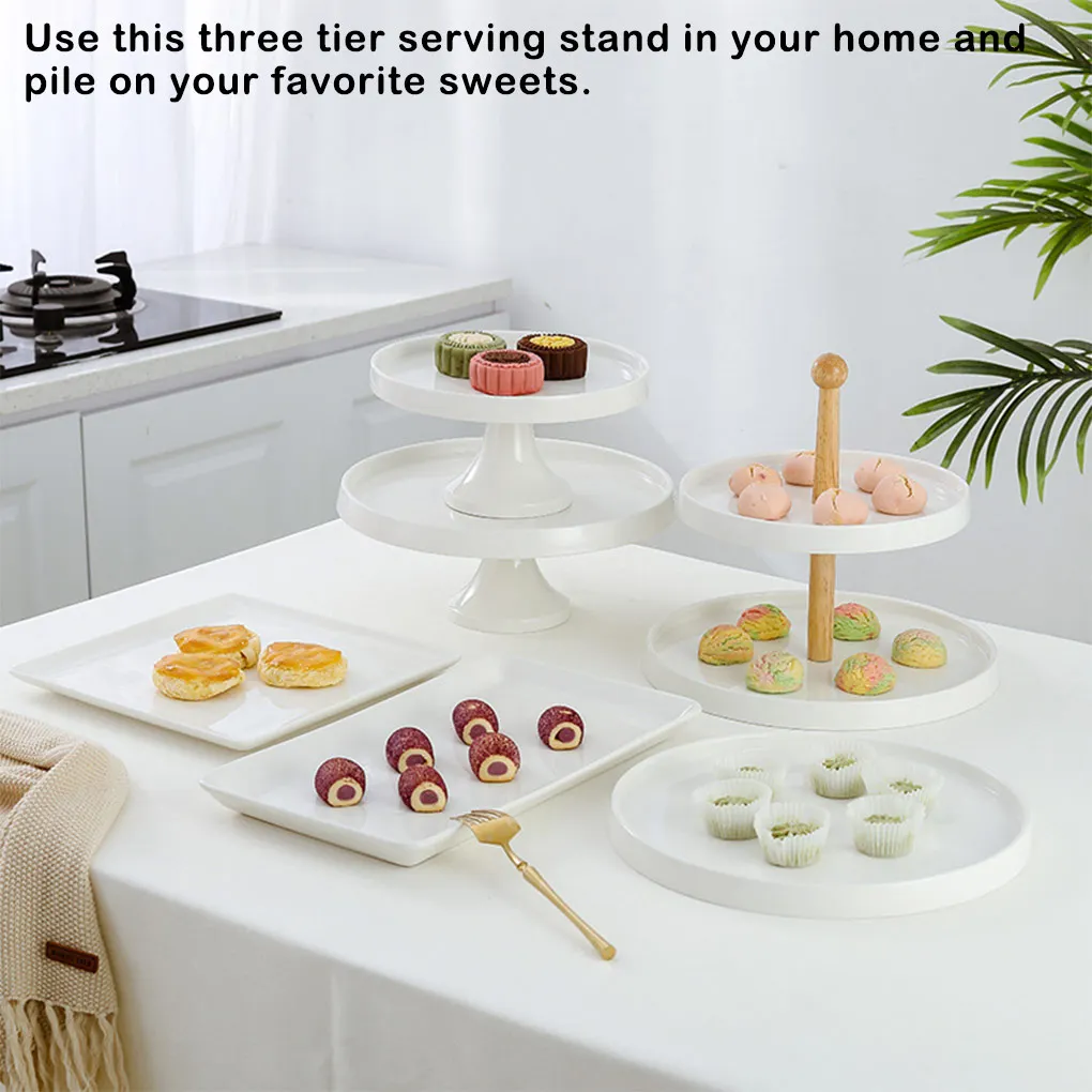 

Cake Serving Trays Home Displaying Plate Pastry Storage Holder Dessert Stand Food Display Stands rounded 11in tray