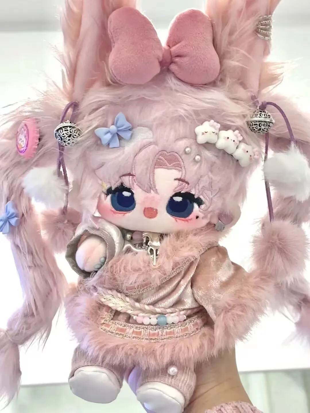 Vêtements de poupée en coton 20CM, vêtements tibétains, mignon, attribut de jeu, poupée masculine et féminine en peluche, style ethnique, ensemble de vêtements de robe tibétaine