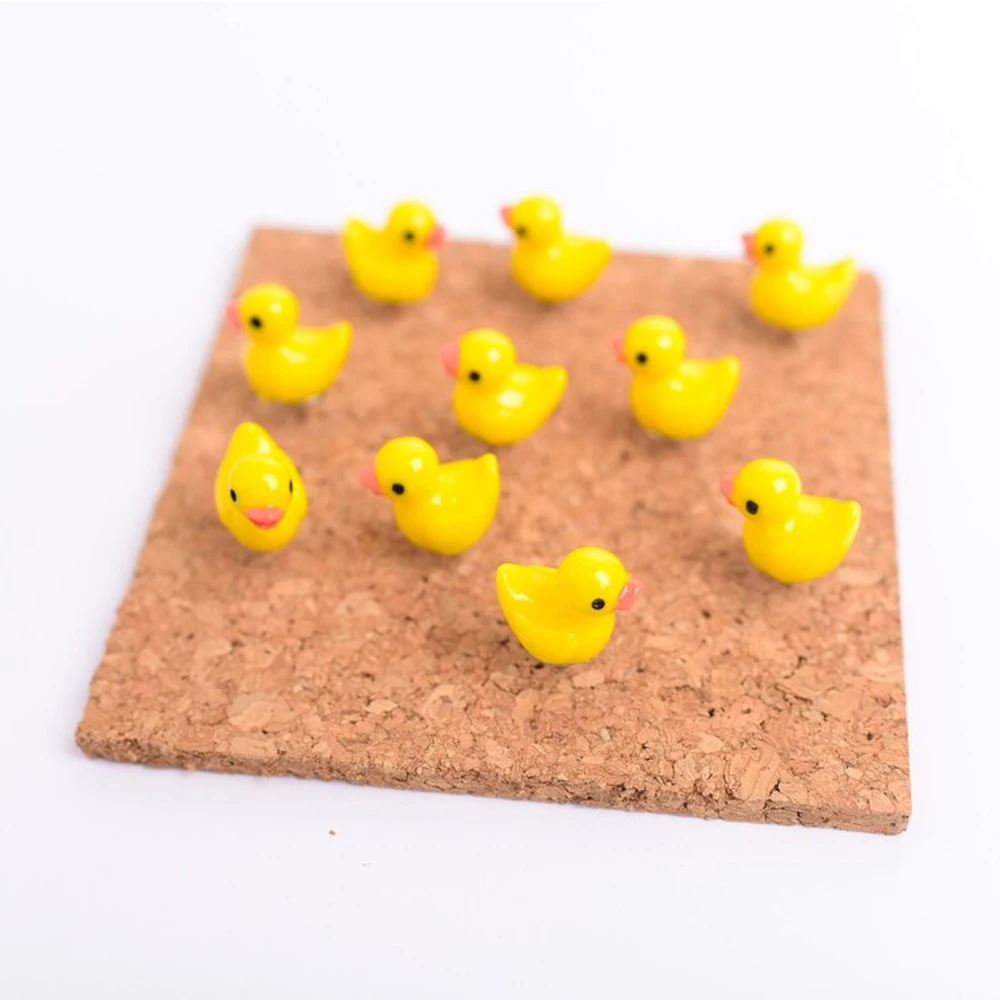 10pcs Tiny Duck Push Pins, Cute Decorative Pushpins Tacks Thumbtacks for Cork Board Artworks Notes Photos, Craft Project