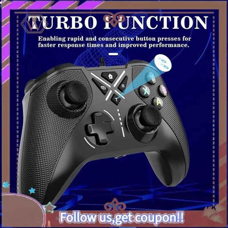 وحدة تحكم ألعاب سلكية ABBG مع أعواد التحكم ووظيفة Turbo لسلسلة S/X وOne وPC