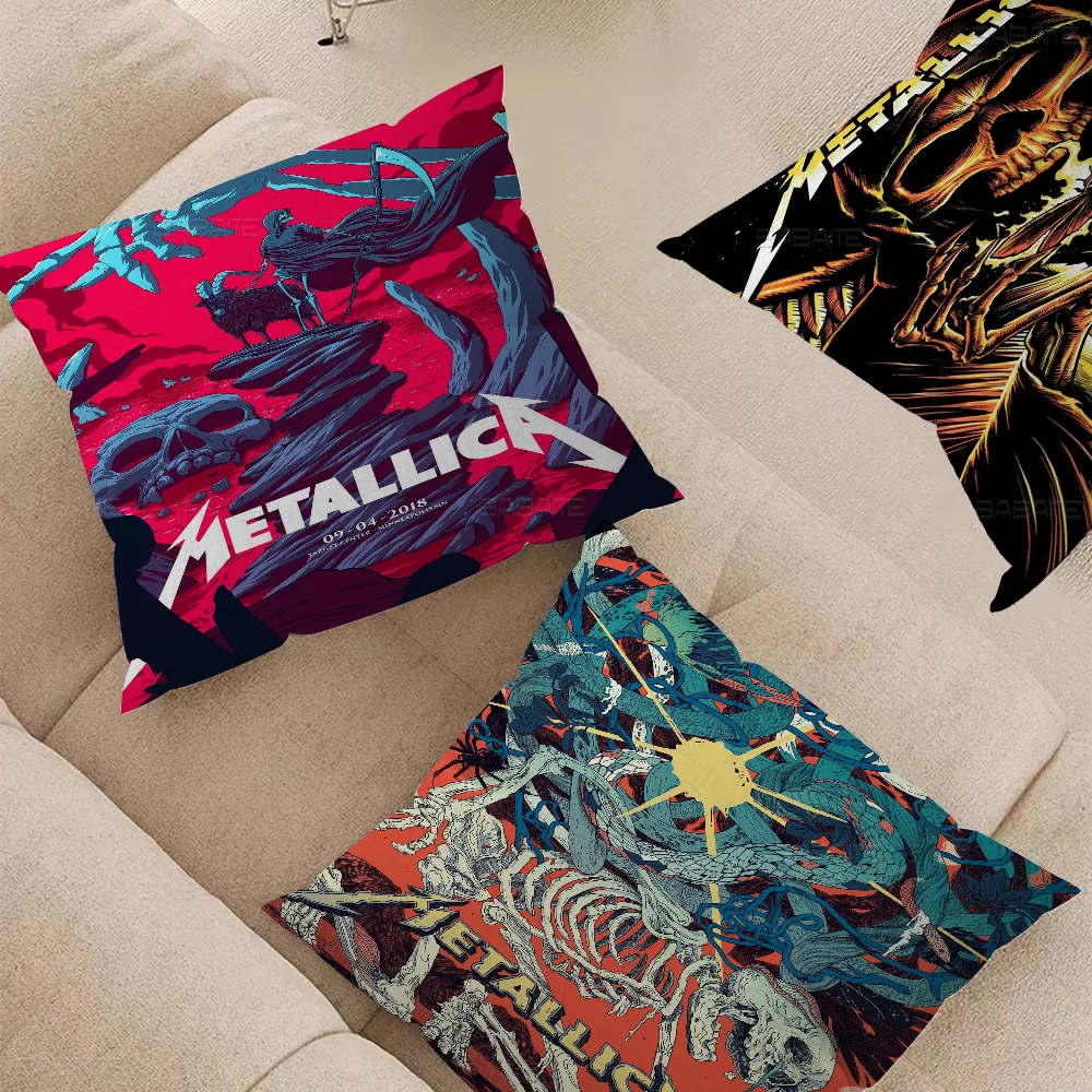 Band-M-METALLICAES Cushion Cover Decorative Pillow Sofa Home Decor Case Pillow Cases