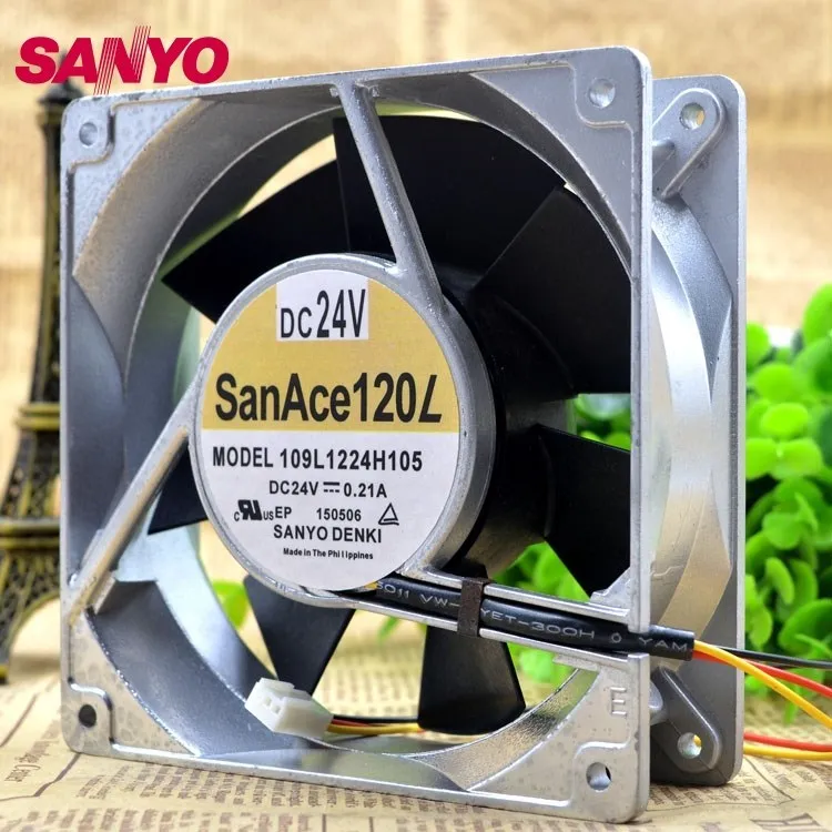 For SANYO  Brand new inverter cooling fan fan 109L1224H105 24V Server 120*120*38Mmm 120mm