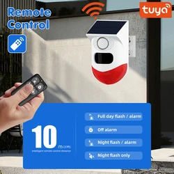 Tuya Wifi Solar Infrared Detector Outdoor waterproof PIR Sensor Built-in rechargeable battery Built-in buzzer 120dB Smart life