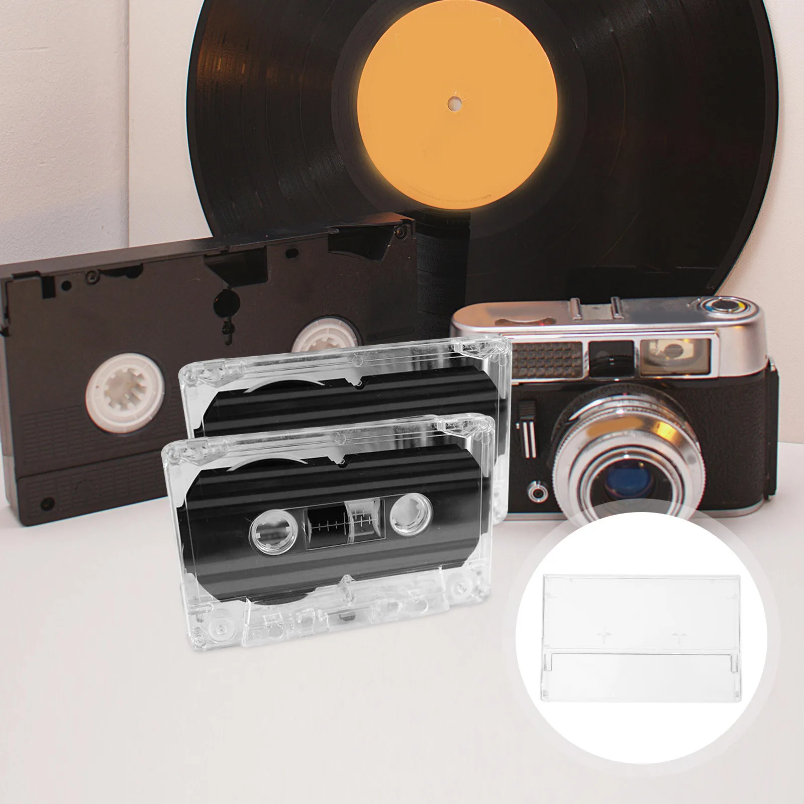 

3pcs Cassette Tape Storage Durable Plastic Compact Empty Box Transparent Holder Secure Fit Scratch Resistant Audio Case