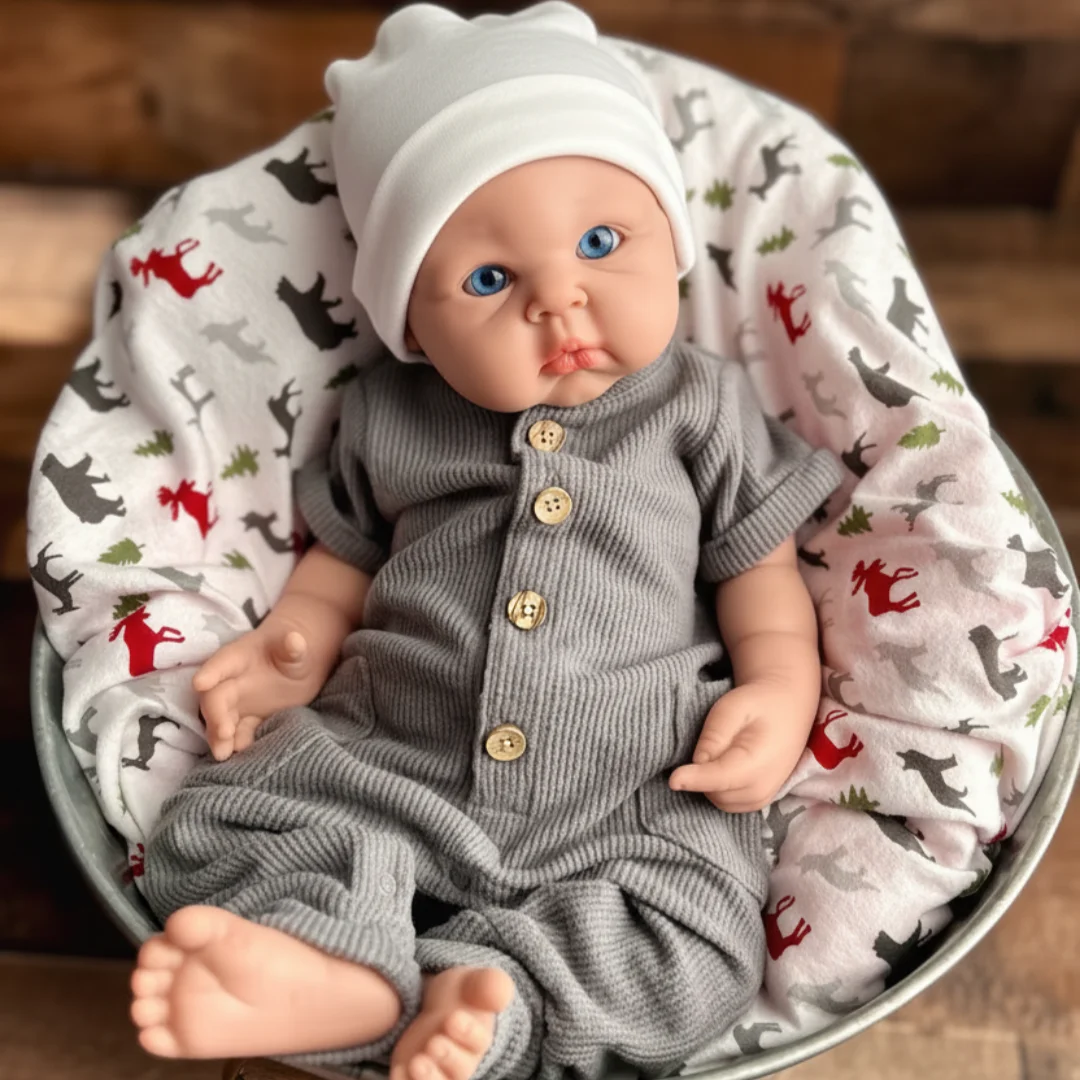 Bambola da ragazza rinata in silicone solido lavabile e bocca aperta da 45 cm con pelle dipinta fatta a mano Bebe Doll reborn tam silicon bebek