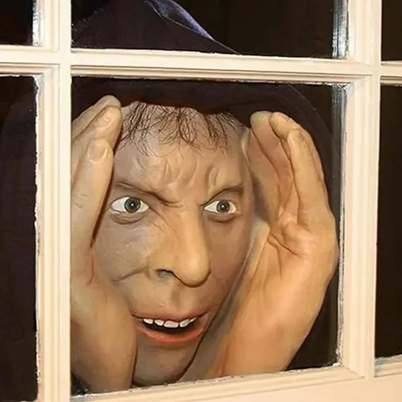 Straszny Peeper Freak Dekoracja Halloween Klaun Wewnątrz i na zewnątrz Wisząca maska na okno do upiornych szalików na imprezę domową