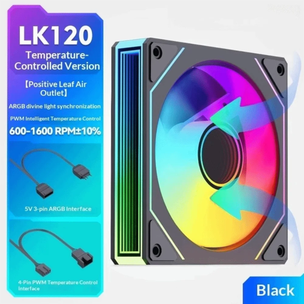 Geräuschloser 120mm PC-Gehäuselüfter PWM 4-Pin Computer-Kühllüfter Leiser ARGB-Computerlüfter Wasserkühlung – Detail 5