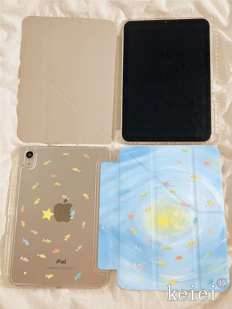 Blue Vortex Koi Fish iPad Case For iPad Pro 11 13in 2025 iPad Pro 12.9in Air7 10th 11th M4/5 MINI Anti-fall 3+Y Protected Cover