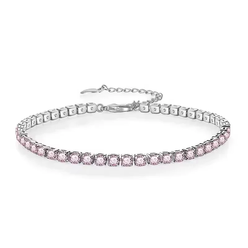 Heiß begehrtes klassisches, funkelndes Damenarmband aus 925er Silber mit Zirkonia, Überraschungsgeschenk – Detail 7