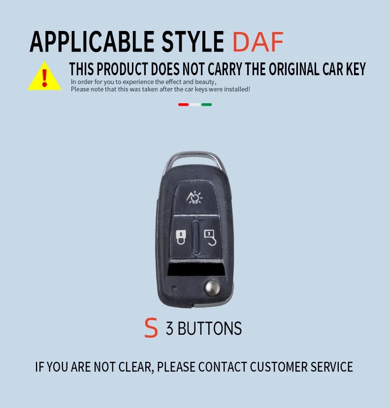 Zinc Alloy Silicone Folding Car Remote Key Cover Protector Shell for DAF 106 CF Euro 6 2022 XG XF Truck Keychain Accessories