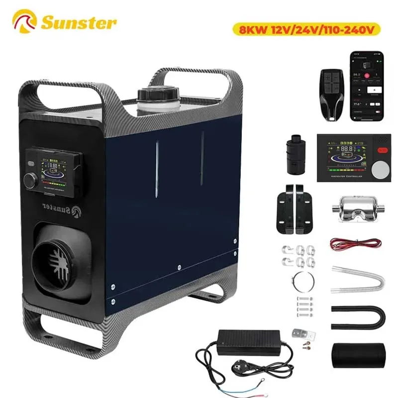 

Sunster 8KW Auto Heater All In one Diesel Air Heater Bluetooth&Automatic start stop Parking Heater For RV Motorhome Caravan