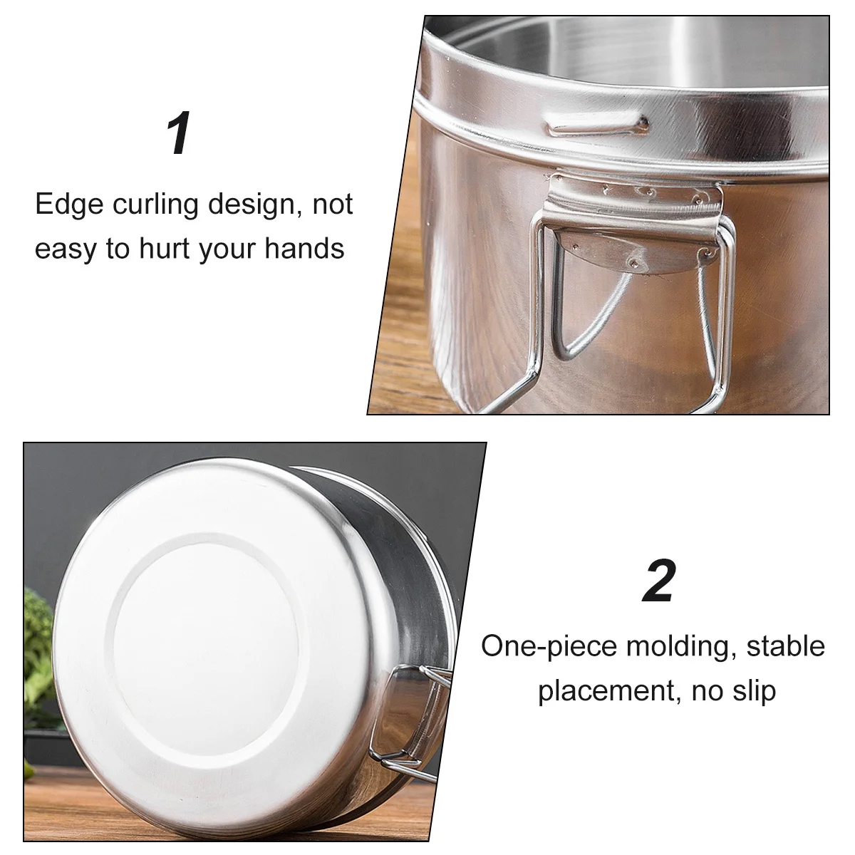 

1pc Thicken 304 Stainless Steel 2-Tier With Three Grids Portable Lunch Container For Kids Adults Camping Work Storage