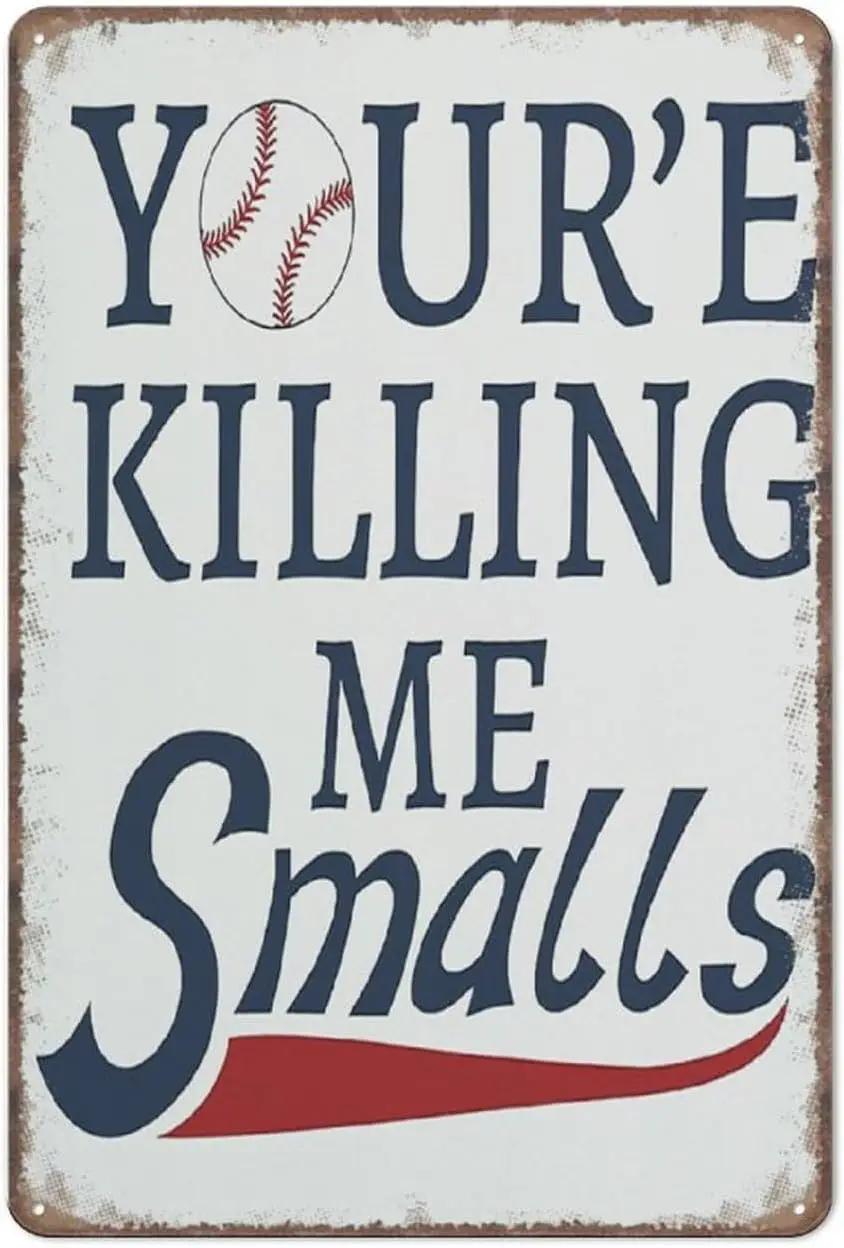 Aikeory Baseball Lovers,Your‘e Killing Me Smalls Sign Funny Metal Sign Poster Wall Art for Kitchen Garden Bathroom Farm Home Cof