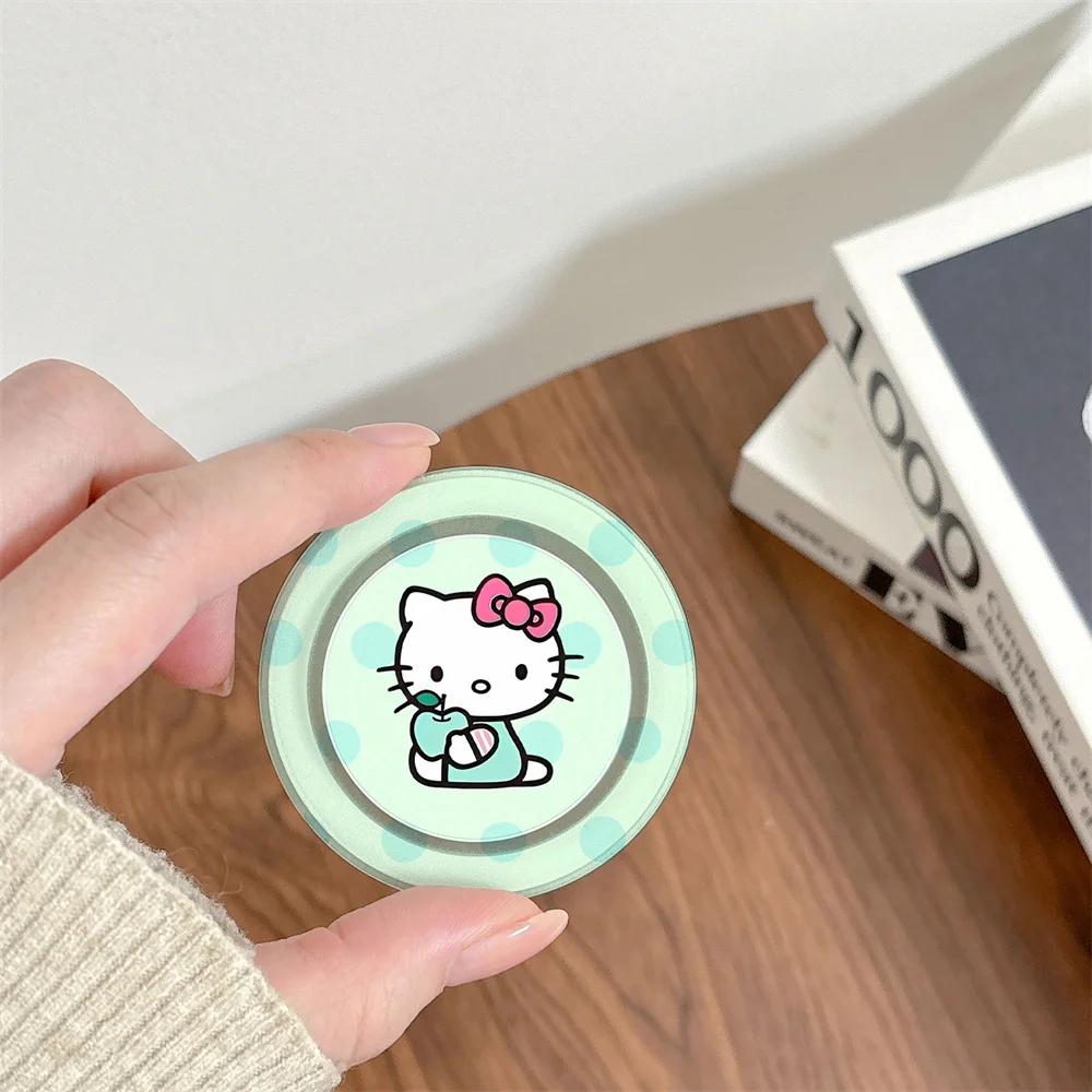 

Green Apple Dots Cute and Cute HelloKitty Pattern Magnetic Stretch Phone Stand MagSafe Portable Magnetic Stand Birthday Gift