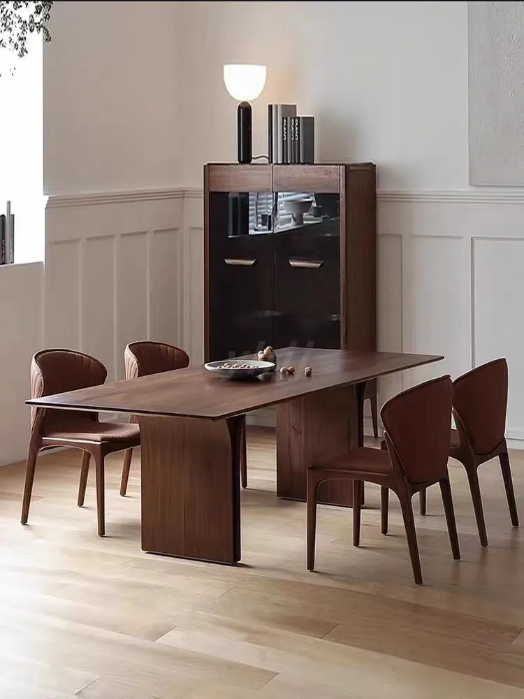 

Rectangular dining table, black walnut solid wood tea table, boss's office desk