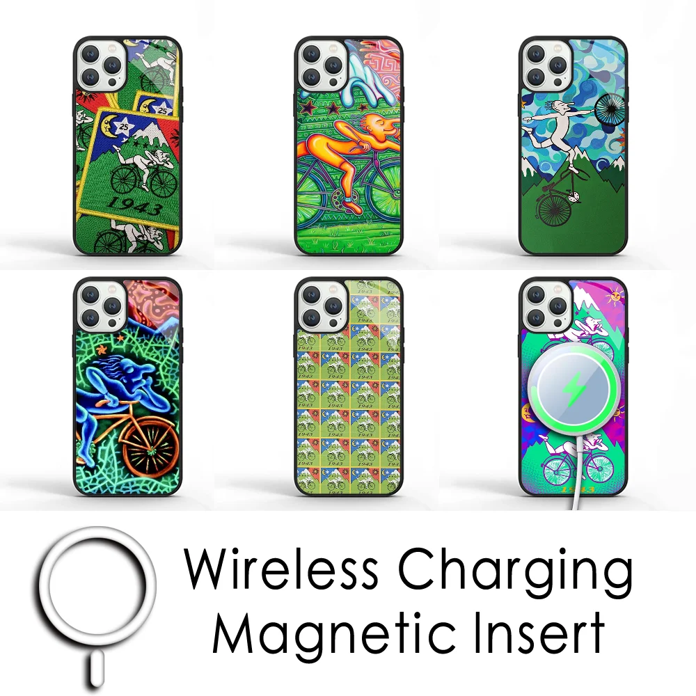 

LSD-Albert HofmannBicycle Day Phone Case For IPhone 16 15 Pro Max Case 14 Plus 13 12 11 Magesafe Magnetic Wireless Charge Cover