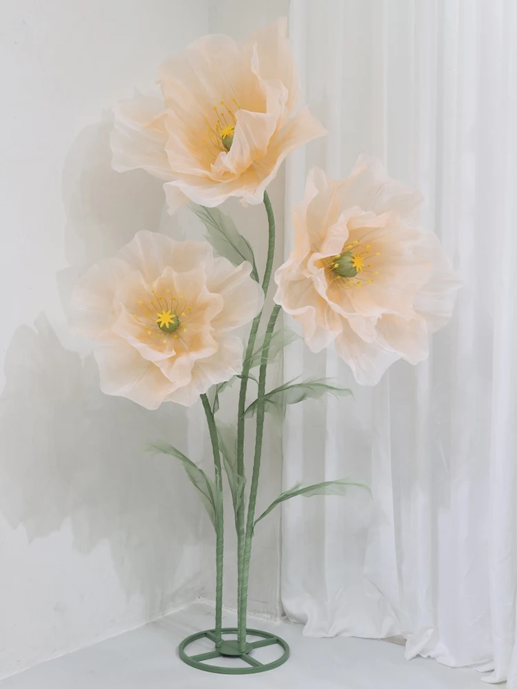 180 cm Zijden Klaproos Kunstbloemen Bruiloft Decoratie Bruiloft Weg Lood Bloem Etalage Party Garden Home Decoratie