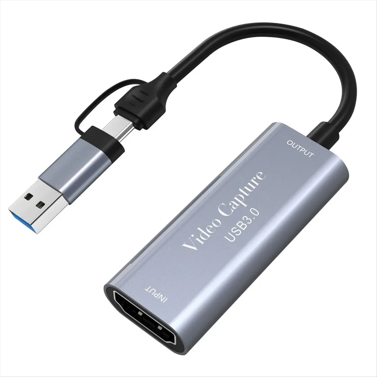 USB3.0 Video Capture Card 4K HDMI-Compatible to 1080P 60fps USB Type C Record for Gamingg Streaming Live Broadcasting