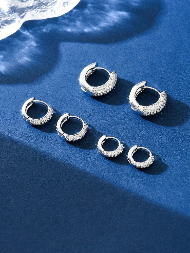 925 Sterling Silber 12 mm-16 mm Halbkreis-Ohrringe für Jahrestag, Geburtstag, Geschenk, Dating, Alltagskleidung, hochwertiger edler Schmuck – Detail 4