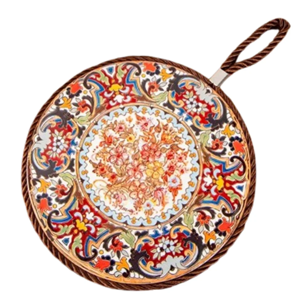 

Anti-scalding Heat Insulation Pad Ethnic Style Oil-proof Dining Table Mat Ceramic Surface Vintage Pot Holder Kitchen