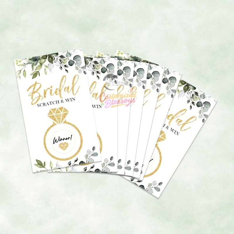 Custom Mystery Theme Scratch Off Lottery Cards  with Protective Scratch Film, Personalized Scratch Tickets for Bridal Shower view 5