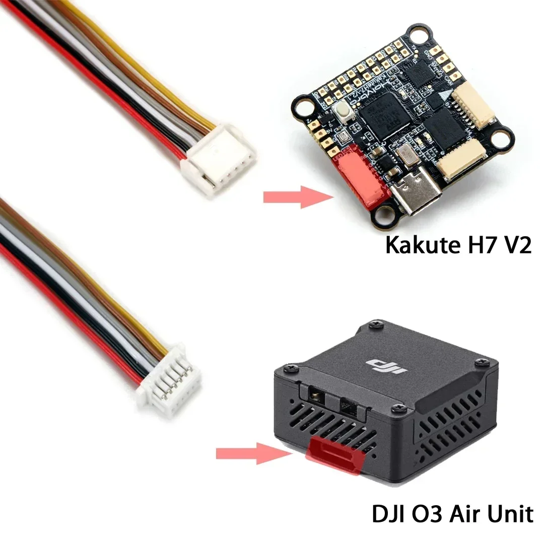Câble HolyBro Kakute H7 pour unité aérienne DJI O3, avion RC, télécommande, jouets, accessoires, 2 pièces