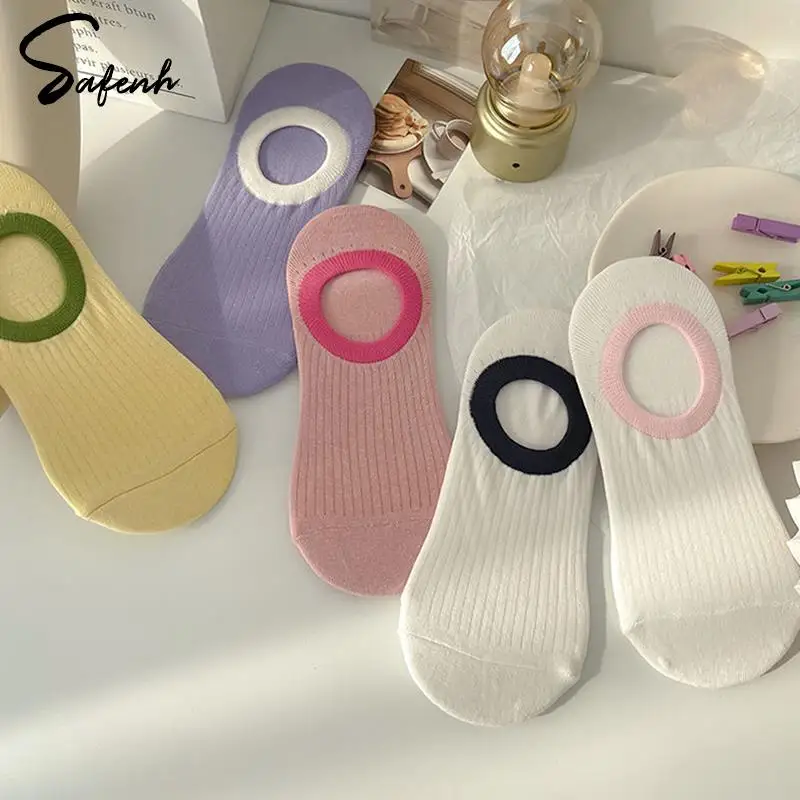 Women Summer Thin Candy Color Boat Socks Sweet Girl Color Matching Versatile Casual Breathable Socks Sock Slippers Low Cut Socks