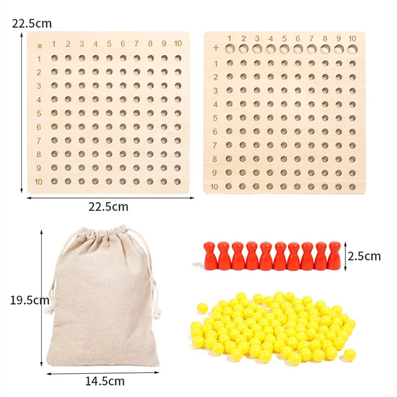 몬테소리 99 곱셈 보드 수학 교육 보조 곱셈 및 나눗셈 보드 조기 교육 어린이 장난감