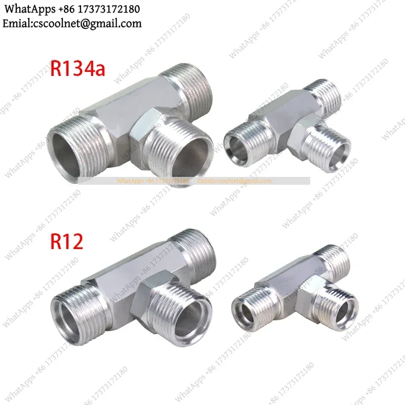 k06 #6 #10 R12 R134a 3 Way Fitting Hose Splice Pipe A/C Tee Connector for Auto Air Conditioning System Parts