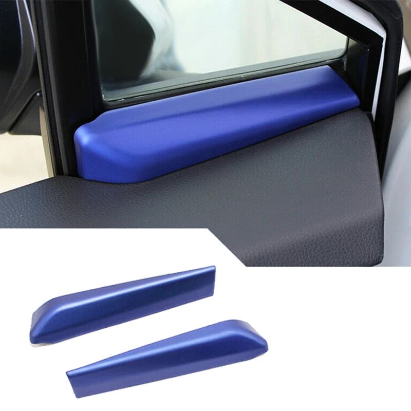 Car Blue 2Pcs A-Pillar Post Inner Door Window Cover Trim for Toyota C-HR CHR 2017-2020