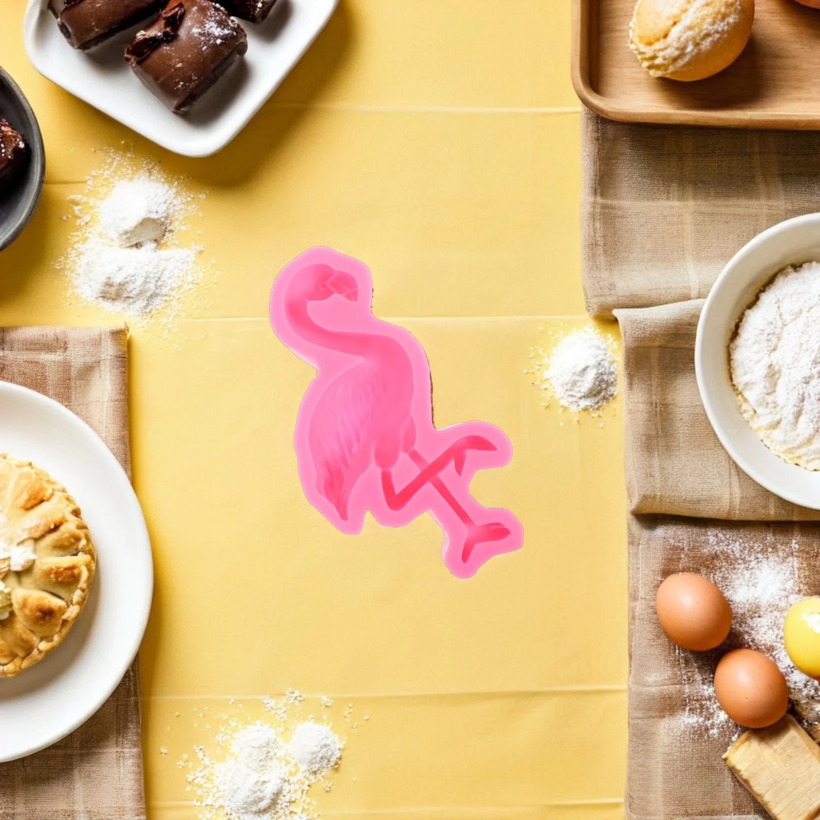

Flamingo Silicone Mold 3D Chocolate Cake Baking Mousse Dessert Craft Soap Making High Temperature Resistant Non-Stick